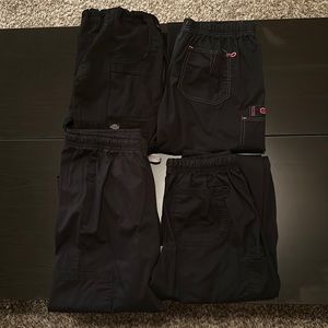 Black scrub pants size S- 4 variety pack